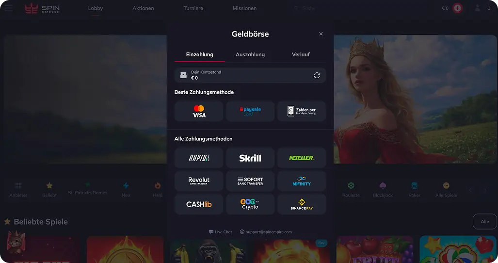 SpinEmpire Casino Handy