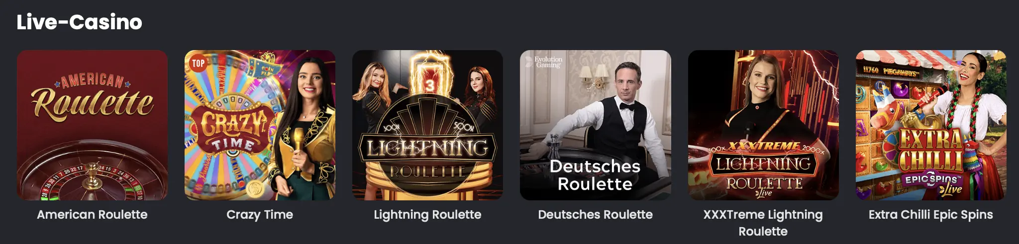 Live Casino Spiele im Spinline Casino